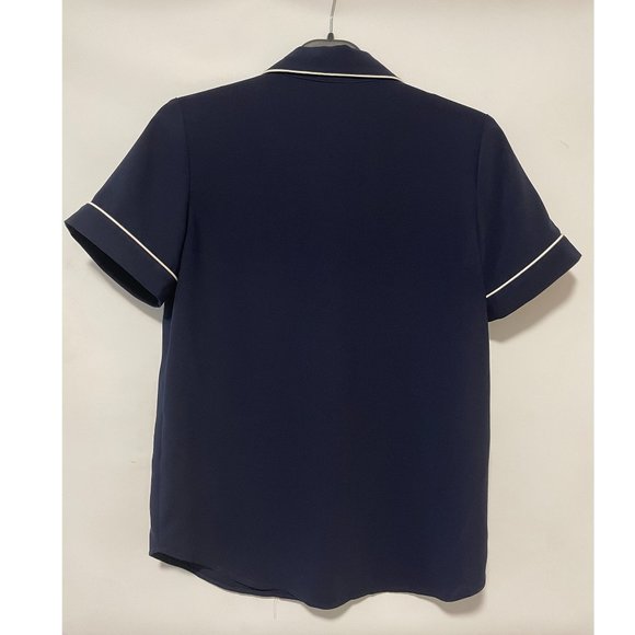 Pink Tartan Blue Short Sleeved Button Shirt (XS) - Picture 2 of 2